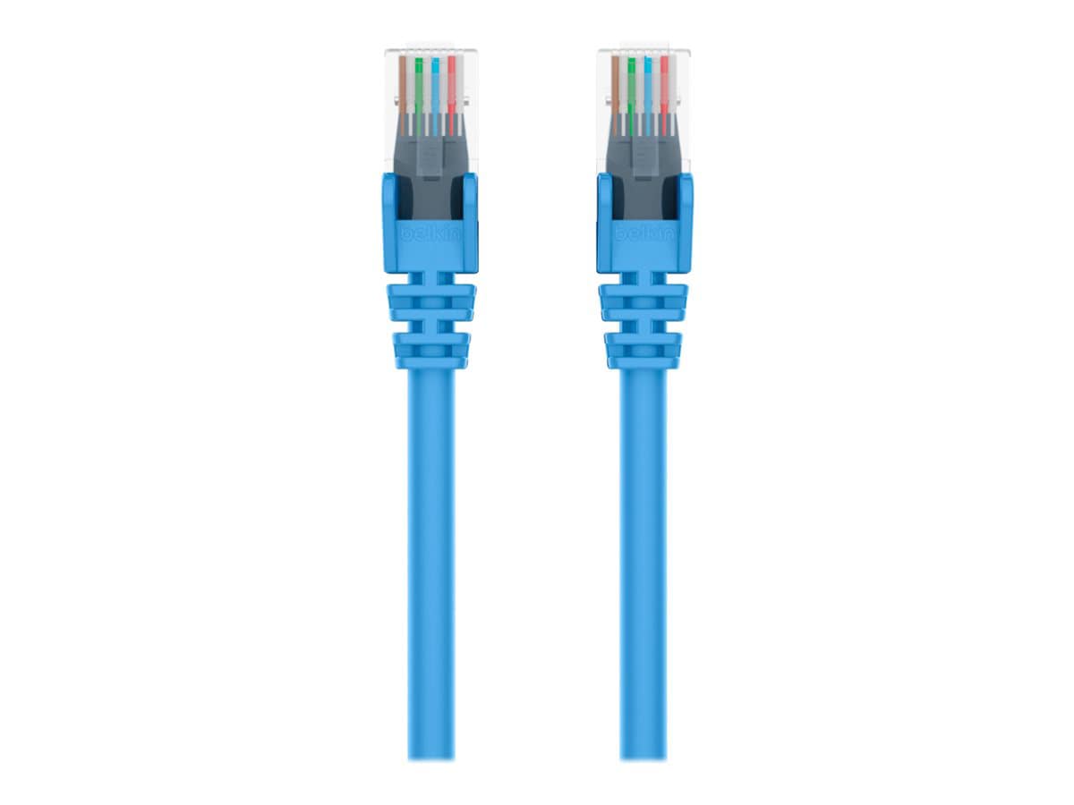 Belkin Cat5e/Cat5 10ft Blue Snagless Ethernet Patch Cable, PVC, UTP, 24 AWG, RJ45, M/M, 350MHz, 10'