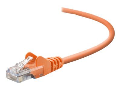 Belkin Cat5e/Cat5 10ft Orange Snagless Ethernet Patch Cable, PVC, UTP, 24 AWG, RJ45, M/M, 350MHz, 10'