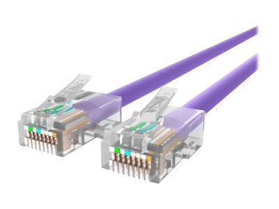 Belkin Cat5e/Cat5 3ft Purple Ethernet Patch Cable, No Boot, PVC, UTP, 24 AWG, RJ45, M/M, 350MHz, 3'