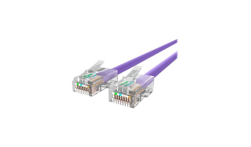 Belkin Cat5e/Cat5 3ft Purple Ethernet Patch Cable, No Boot, PVC, UTP, 24 AWG, RJ45, M/M, 350MHz, 3'