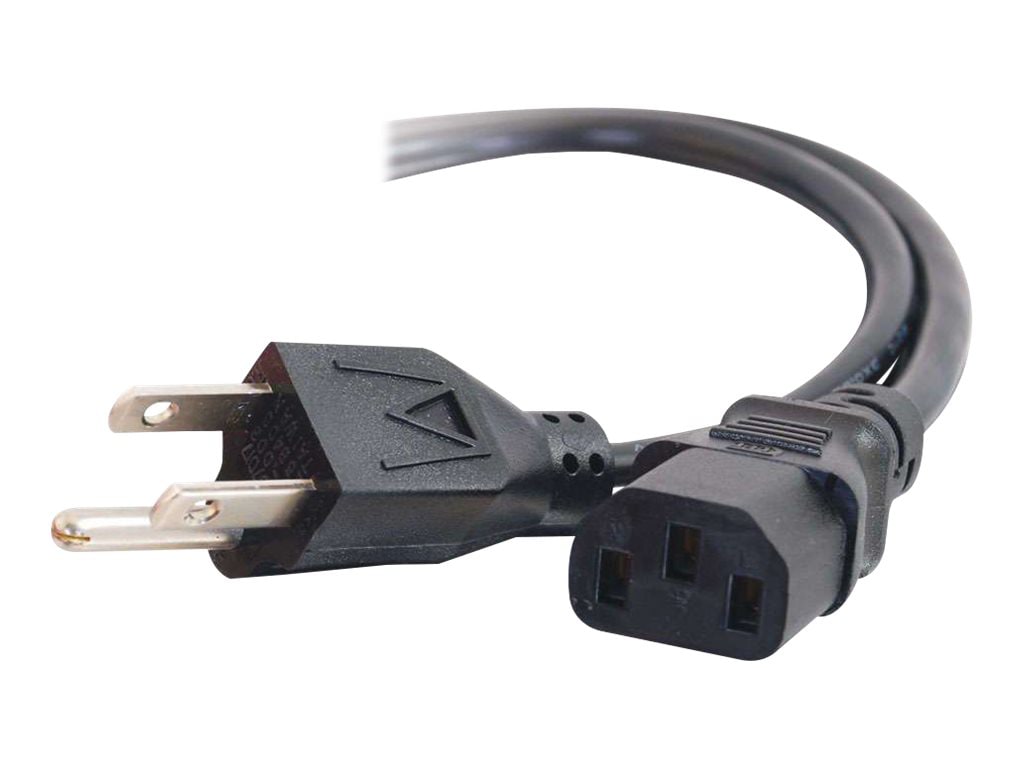 C2G 6ft Power Cord - 18 AWG - NEMA 5-15P to IEC320C13 - Computer Power