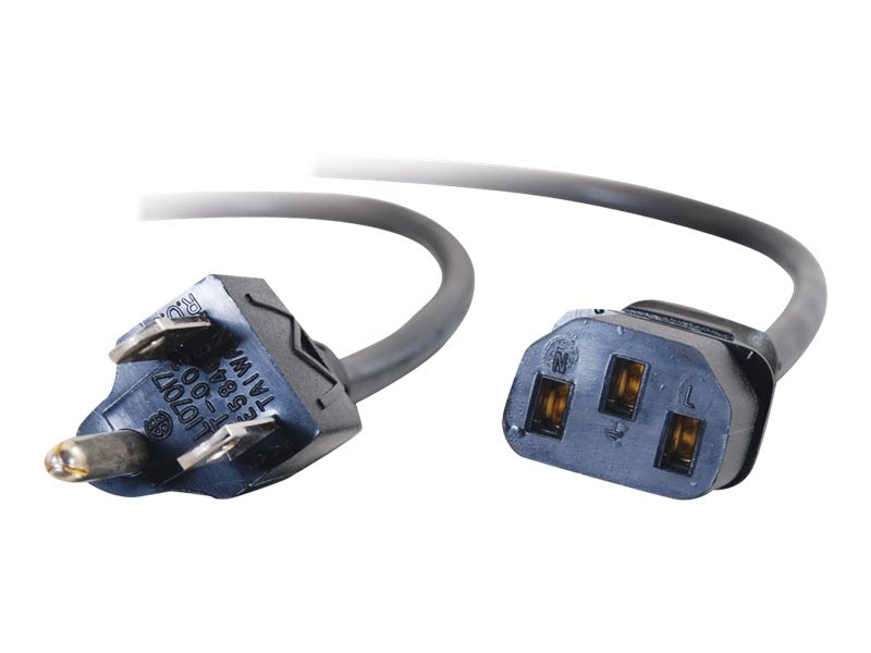 Thumbnail 3 of 4 for C2G 6ft Universal Power Cord - 18 AWG - NEMA 5-15P to IEC320C13