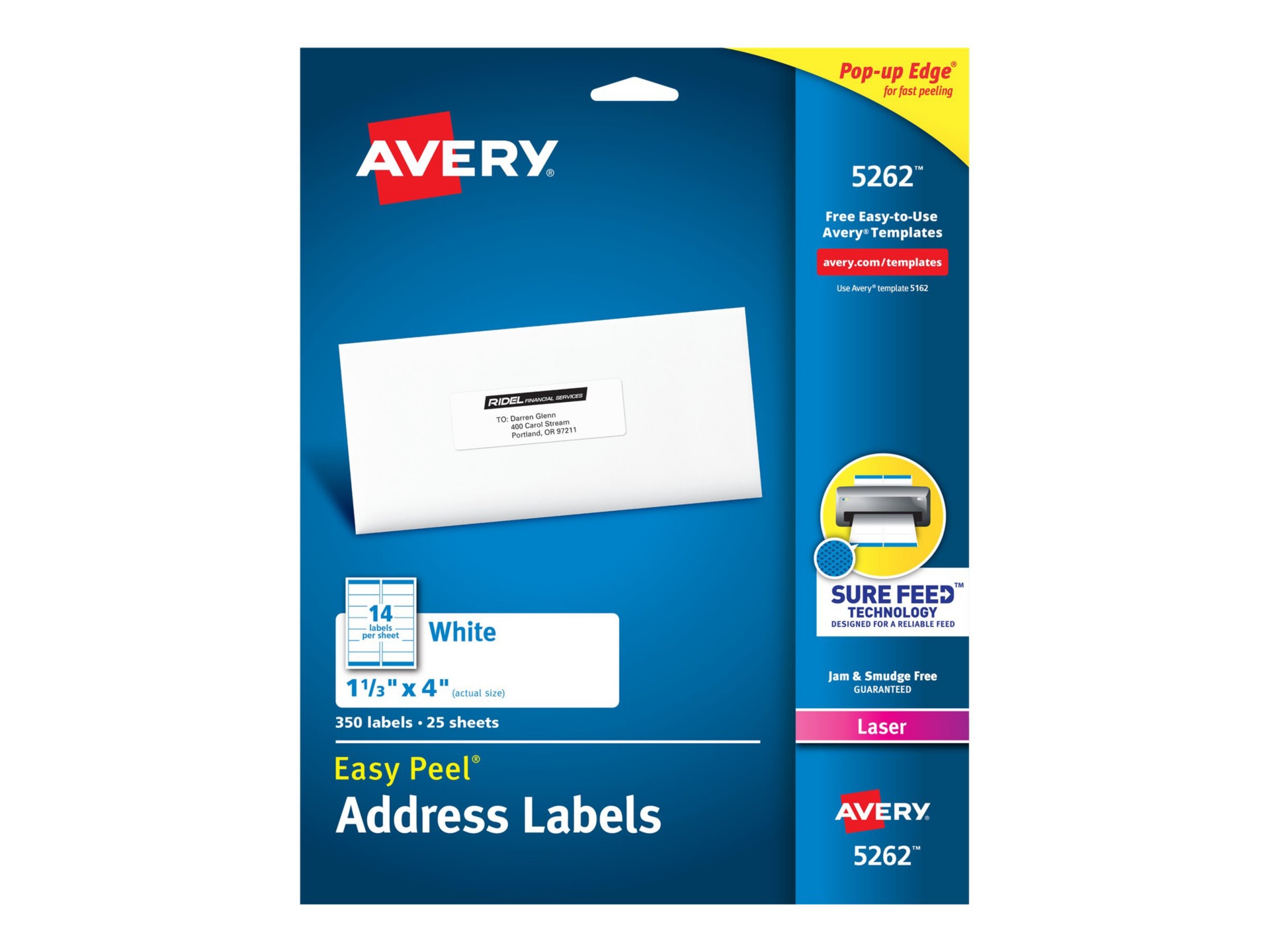 AVERY LABELS 1-1/3"X4" 350PK