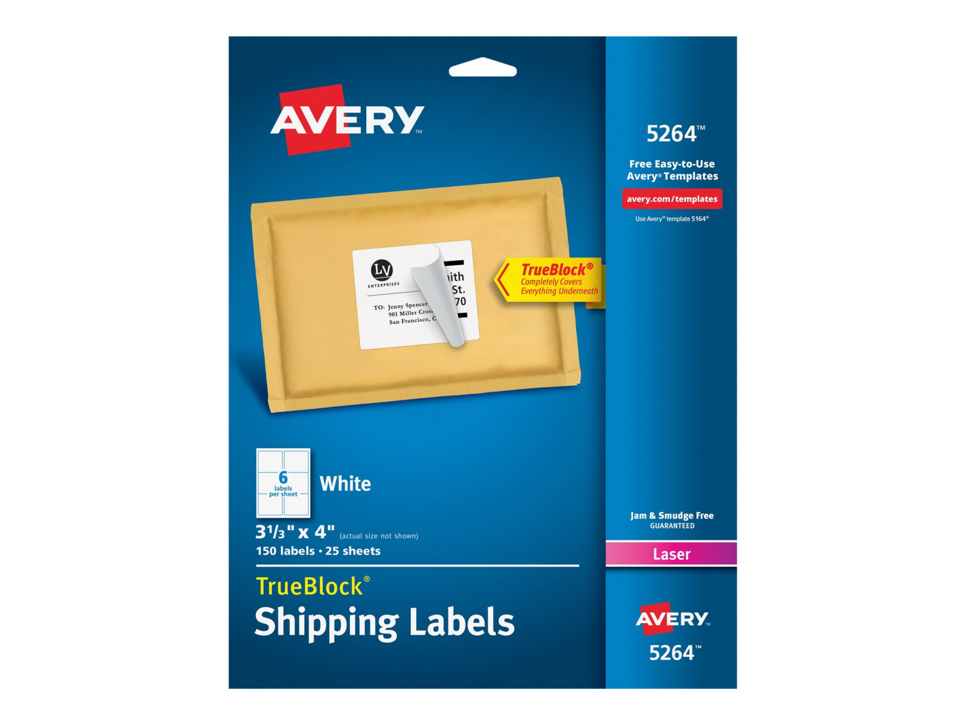 AVERY LABELS SHIP 3-1/3"X4" 150PK