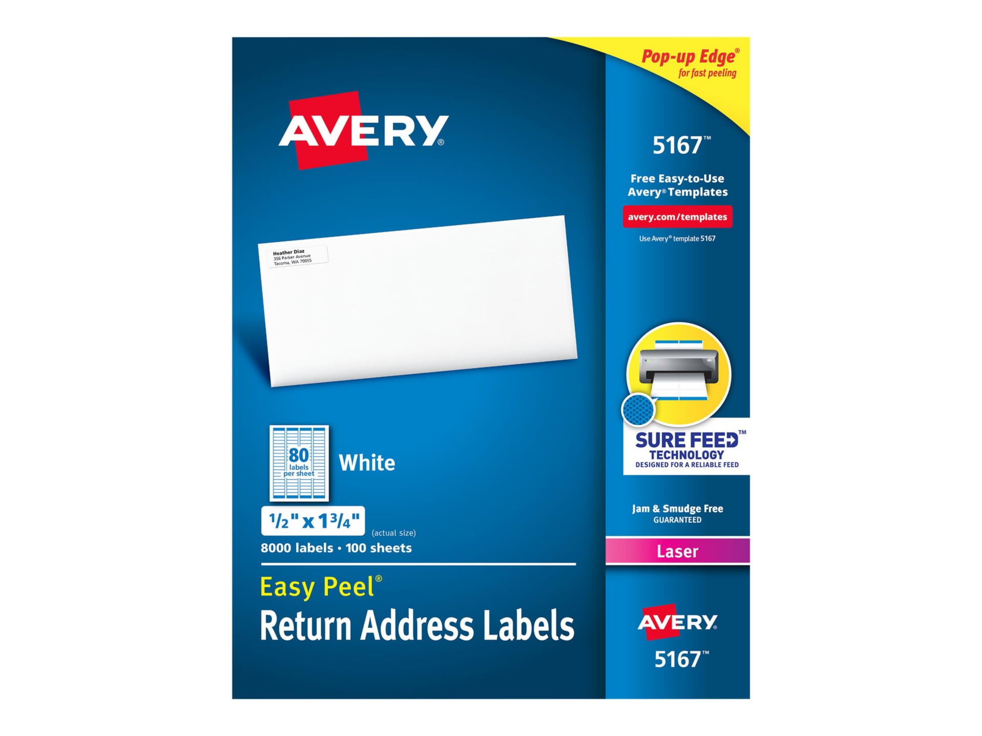 AVERY LABELS 1/2"X1-3/4" 8000PK