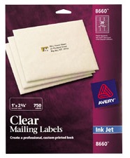 Avery Easy Peel Clear Mailing Labels