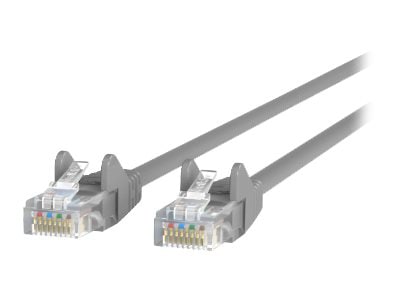 Belkin Cat5e/Cat5 3ft Grey Ethernet Patch Cable, No Boot, PVC, STP, 24 AWG, RJ45, M/M, 350MHz, 3'