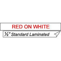 Brother 1/2" Red on White Laminated Tape (2 pack)