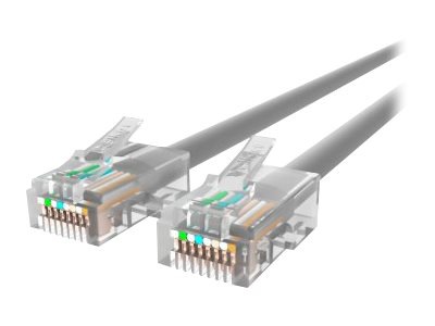 Belkin Cat5e/Cat5 1ft Grey Ethernet Patch Cable, No Boot, PVC, UTP, 24 AWG, RJ45, M/M, 350MHz, 1'