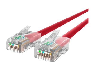 Belkin Cat5e/Cat5 2ft Red Ethernet Patch Cable, No Boot, PVC, UTP, 24 AWG, RJ45, M/M, 350MHz, 2'