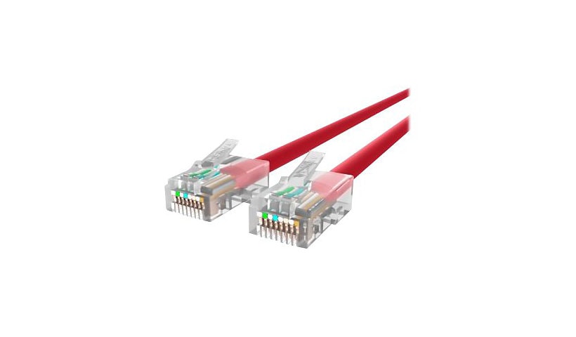 Belkin Cat5e/Cat5 2ft Red Ethernet Patch Cable, No Boot, PVC, UTP, 24 AWG, RJ45, M/M, 350MHz, 2'