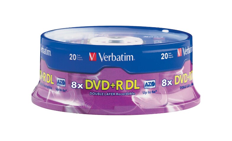 Verbatim 43757 DVD+R 8X DL Matt Silver 25 Pack