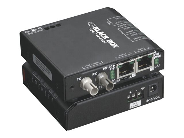 Black Box Media Converter Switch 115-VAC - fiber media converter - 10Mb LAN, 100Mb LAN