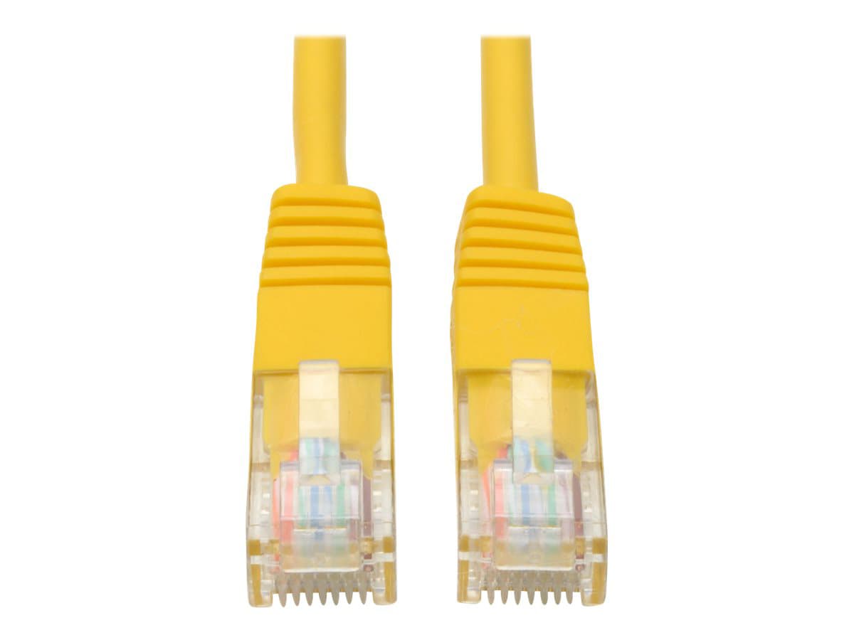 Eaton Tripp Lite Series Cat5e 350 MHz Molded (UTP) Ethernet Cable (RJ45 M/M), PoE - Yellow, 50 ft. (15.24 m) - patch