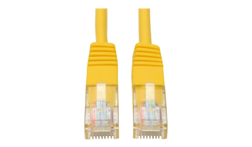 Eaton Tripp Lite Series Cat5e 350 MHz Molded (UTP) Ethernet Cable (RJ45 M/M), PoE - Yellow, 50 ft. (15.24 m) - patch