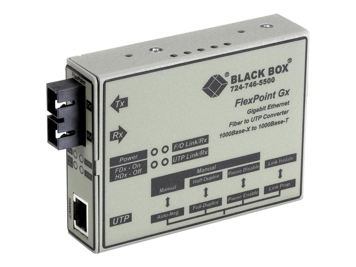 Black Box 1000BASE-T to 1000BASE-LX FlexPoint Modular Media Converter