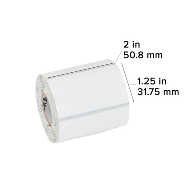 Zebra Label, Paper, 2 x 1.25in, Direct Thermal, Z-Perform 1000D, 0.75 in