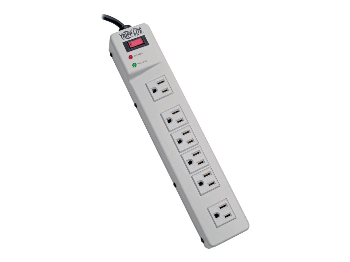 Tripp Lite Surge Protector Power Strip 120V Right Angle 6 Outlet Metal 6' Cord - surge protector