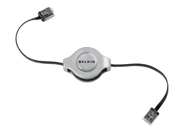 Belkin Retractable patch cable - 1.1 m - silver