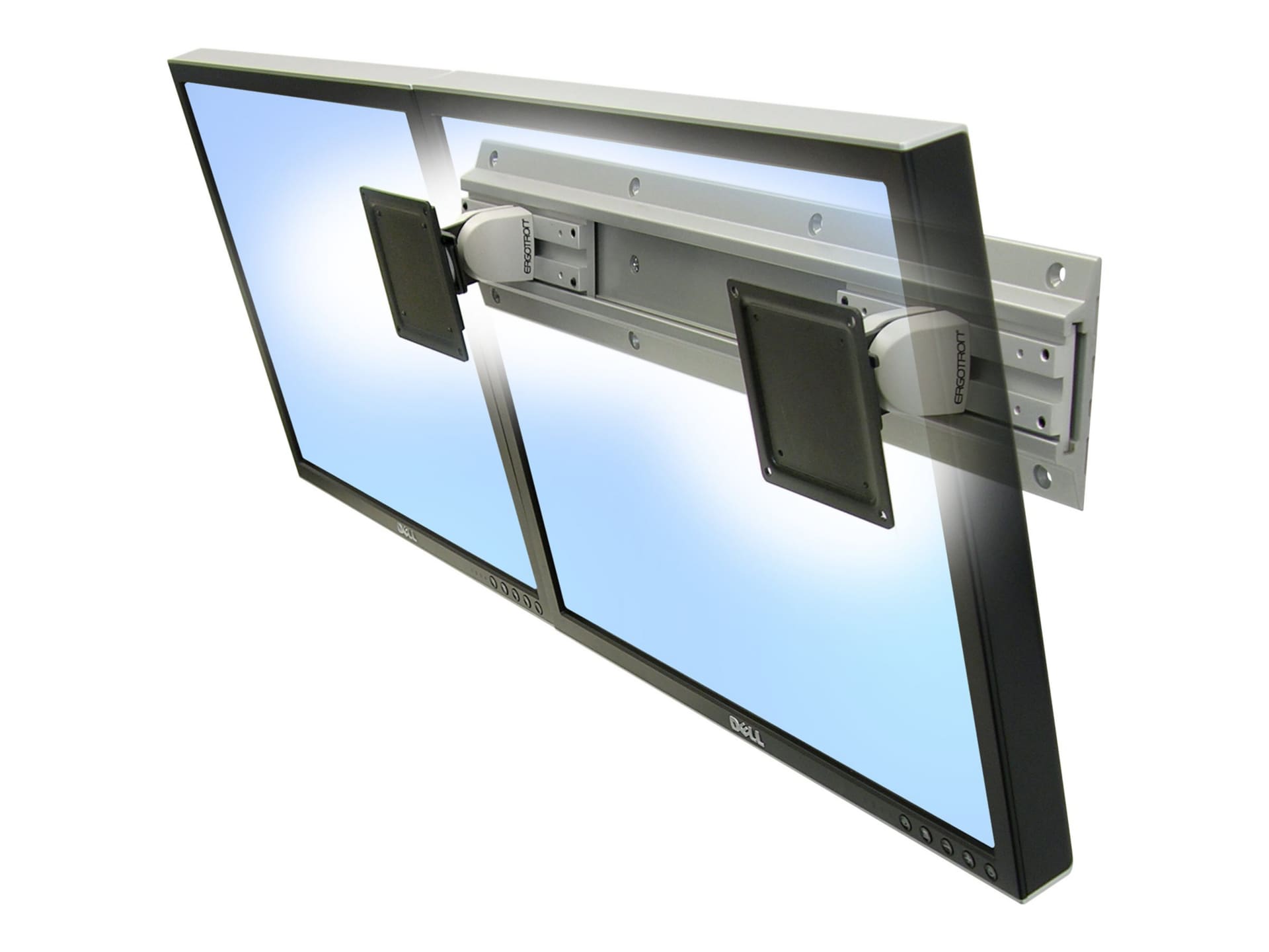 Ergotron Neo-Flex mounting kit - low profile - for 2 LCD displays - gray, b
