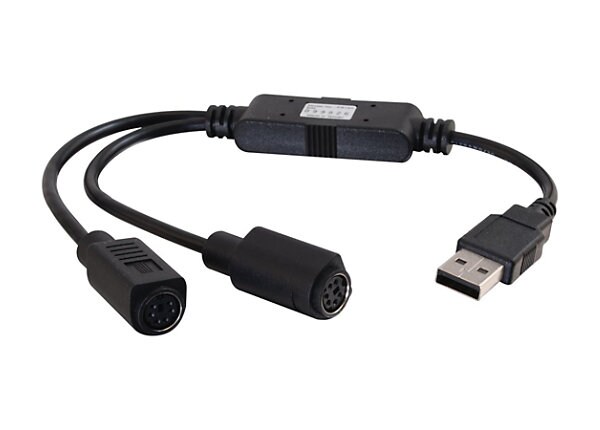 C2G 1ft USB to PS/2 Keyboard/Mouse Adapter Cable - Black 
