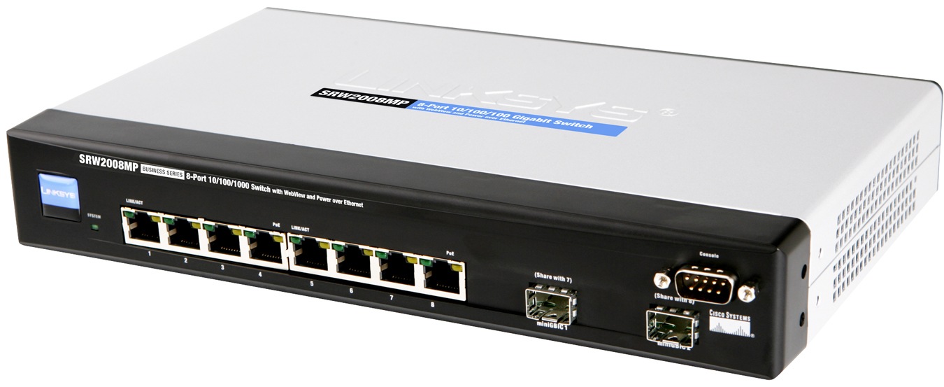 Cisco SRW2008MP 8-port Gigabit Switch - WebView/Max PoE

