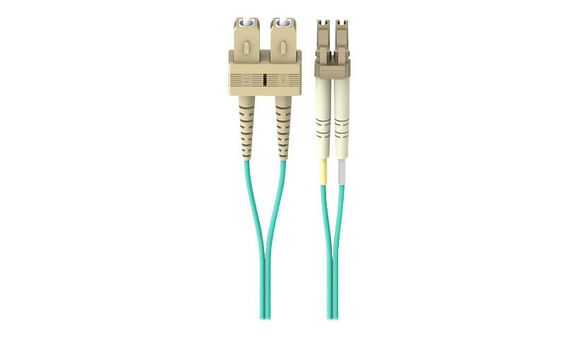 Belkin 1M Fiber Optic Cable: 10Gb Aqua Multimode LC/SC Duplex, 50/125 OM3 -