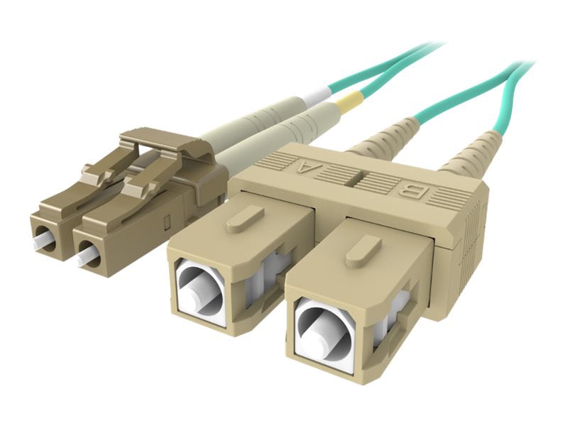 Belkin 5M Fiber Optic Cable: 10Gb Aqua Multimode LC/SC Duplex, 50/125 OM3 -
