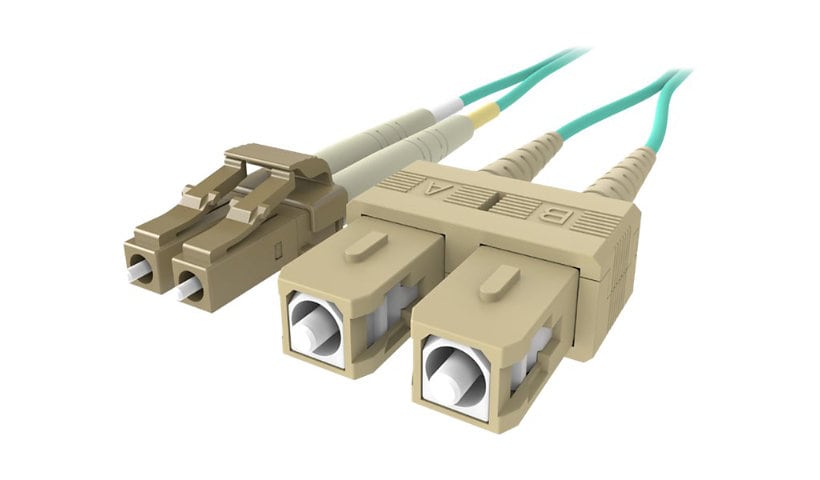 Belkin 5M Fiber Optic Cable: 10Gb Aqua Multimode LC/SC Duplex, 50/125 OM3 - patch cable - 5 m - aqua