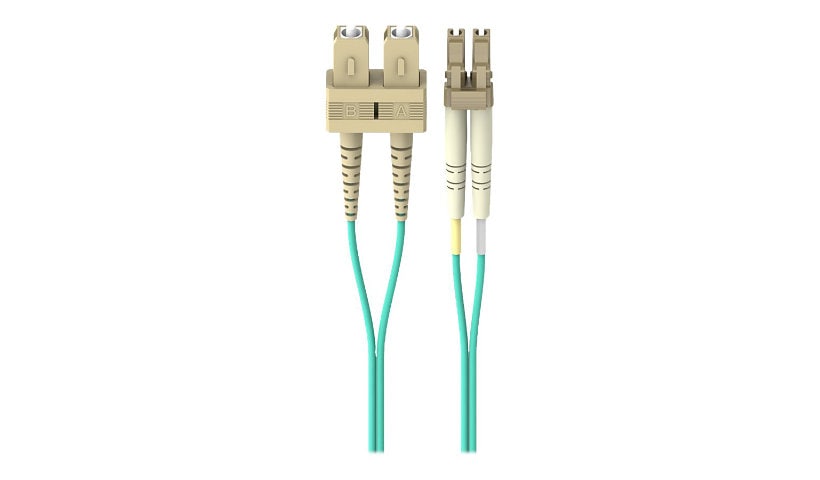 Belkin 10M Fiber Optic Cable: 10Gb Aqua Multimode LC/SC Duplex, 50/125 OM3 - patch cable - 10 m - aqua