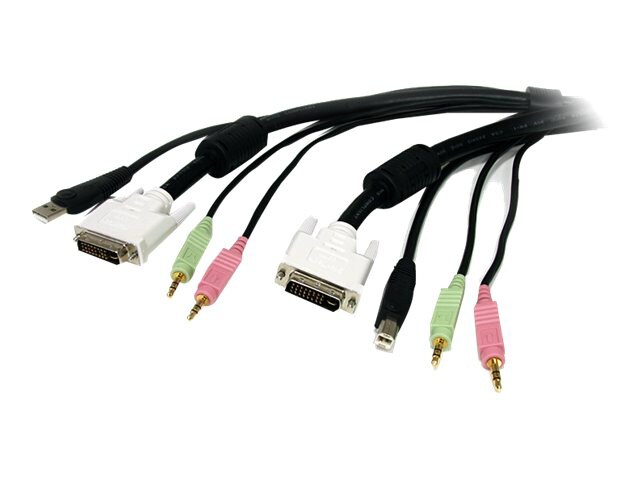 StarTech.com 15 ft. 4-in-1 USB, DVI, KVM Switch Cable /w Audio Mic