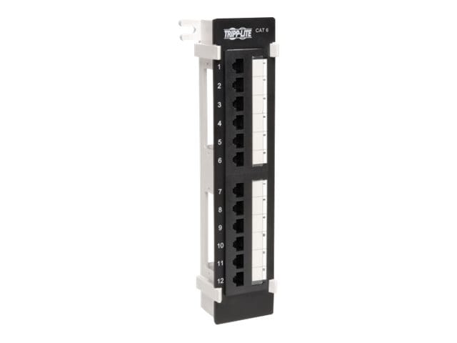 Tripp Lite 12-Port Cat6 Cat5 Patch Panel Wall Mount Vertical 110 RJ45 TAA - patch panel