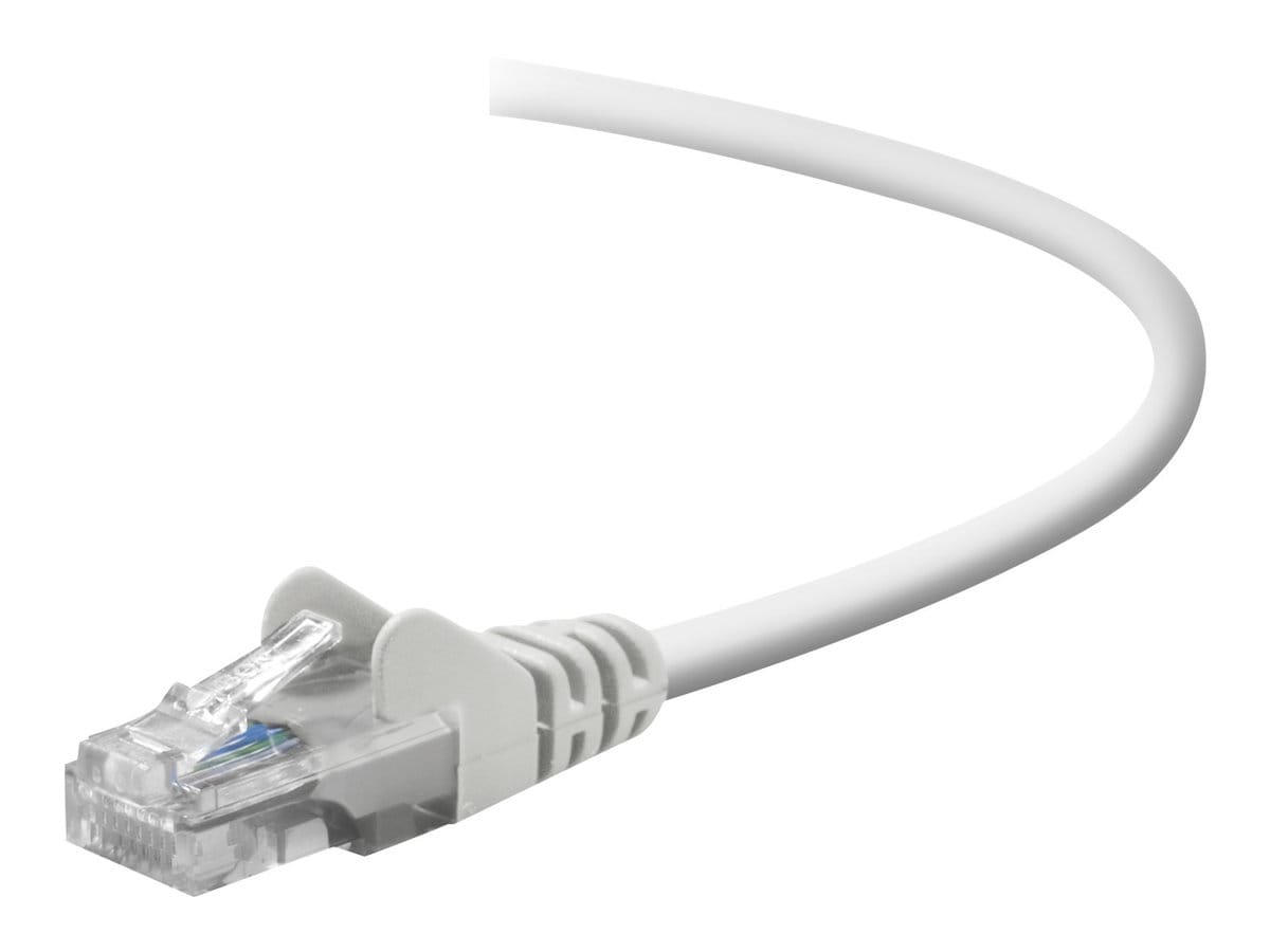 Belkin Cat5e/Cat5 1ft White Snagless Ethernet Patch Cable, PVC, UTP, 24 AWG, RJ45, M/M, 350MHz, 1'