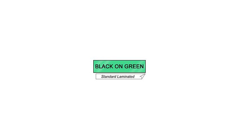 Brother 1" Black on Green Laminated Tape