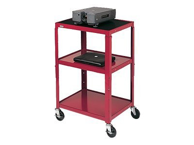 Bretford Adjustable Audio Visual Cart - cart - for TV, overhead projector, VCR - black