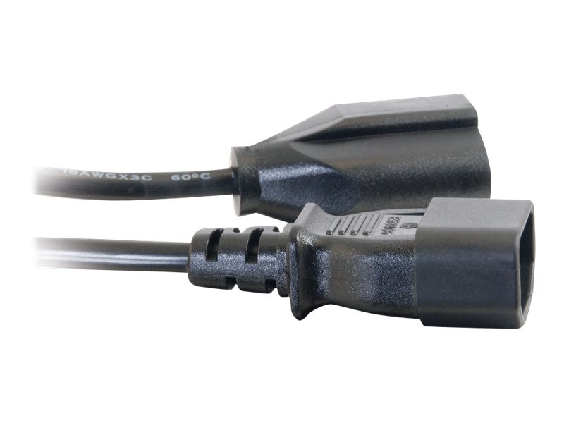 Thumbnail 4 of 4 for C2G 1ft Monitor Power Adapter Cord - 18 AWG - IEC320C14 to NEMA 5-15R