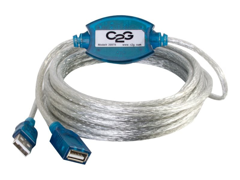 Thumbnail 2 of 3 for C2G 16.4ft USB Extension Cable - Active USB A to USB A Extension Cable - USB 2.0 - M/F