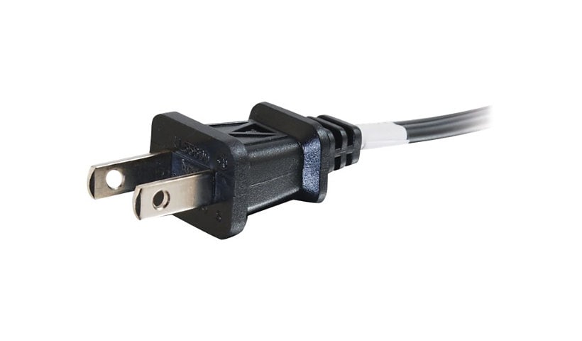 C2G 6ft 2-Slot Non Polarized Power Cord - 18 AWG - NEMA 1-15P to IEC320C7