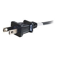 C2G 6ft 2-Slot Non Polarized Power Cord - 18 AWG - NEMA 1-15P to IEC320C7