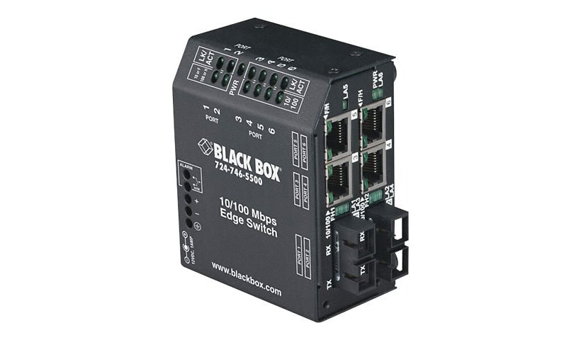 Black Box Heavy-Duty Edge Switch Standard - Switch - 6 x 10/100 - desktop