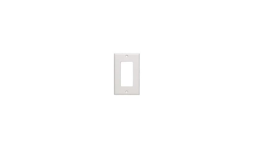 C2G Decorative Single Cutout Single Gang Wall Plate - White