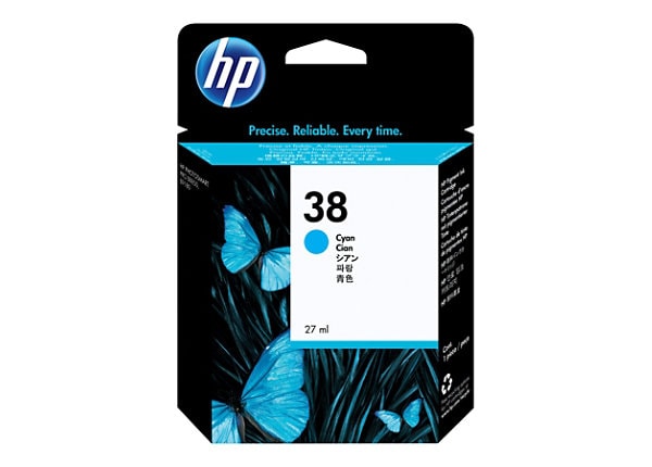 HP 38 (C9415A) Cyan Pigment Original Ink Cartridge     
