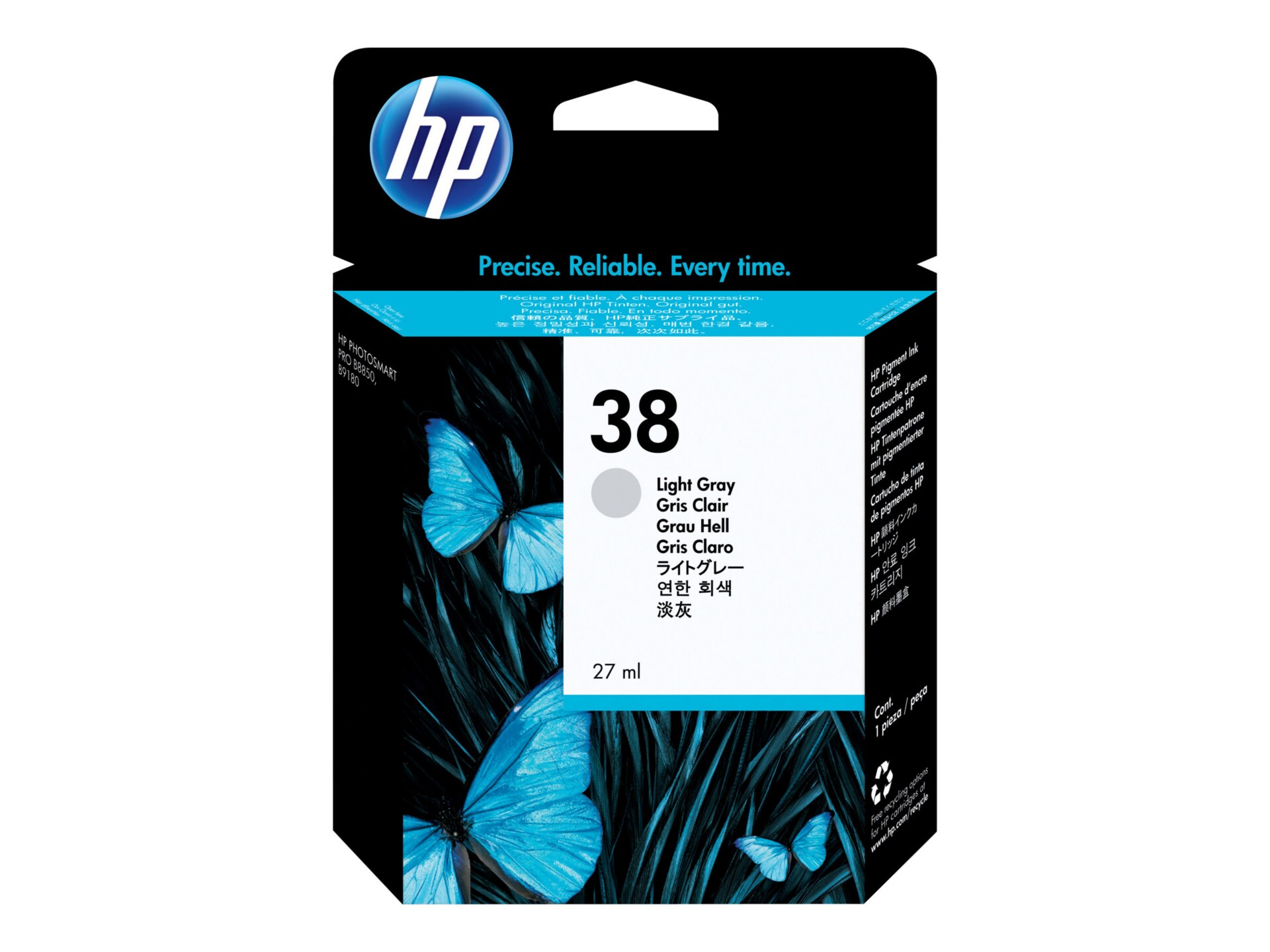 HP 38 (C9414A) Light Gray Pigment Original Ink Cartridge    
