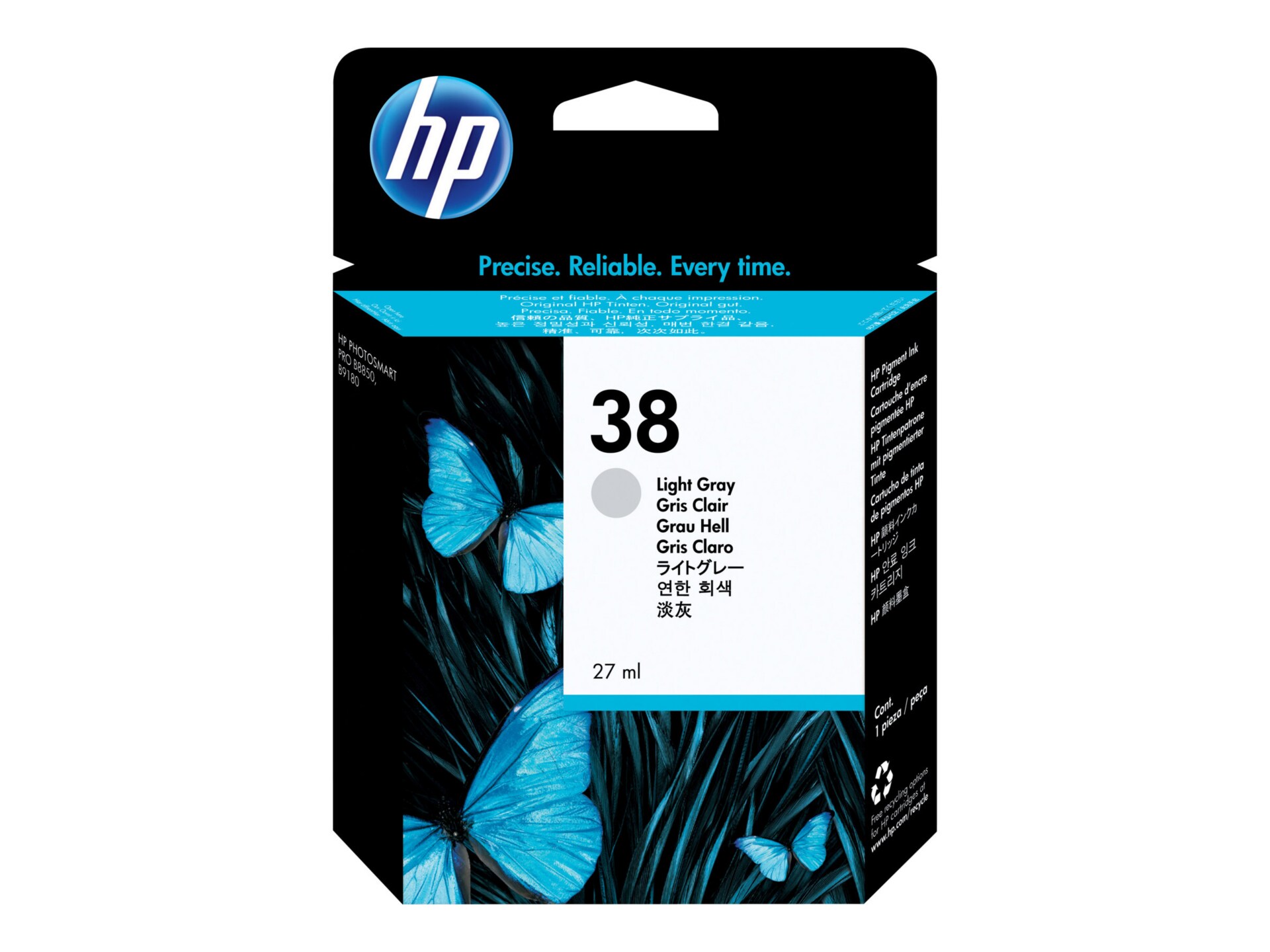 HP 38 (C9414A) Light Gray Pigment Original Ink Cartridge    
