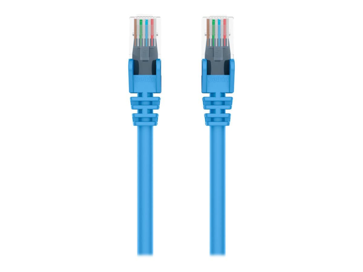 Belkin Cat6 3ft Blue Ethernet Patch Cable, UTP, 24 AWG, Snagless, Molded, RJ45, M/M, 3'