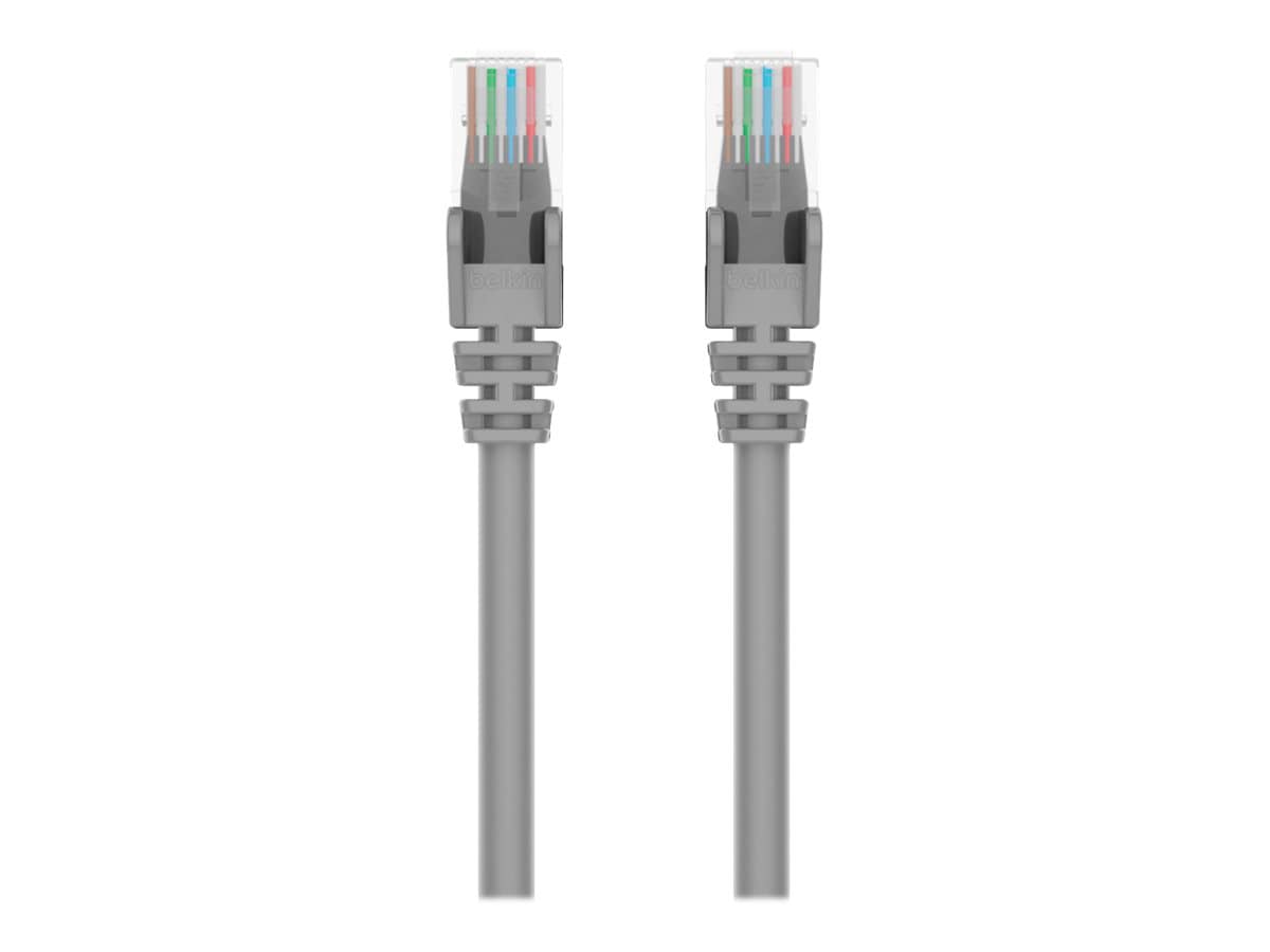 Belkin Cat6 3ft Grey Ethernet Patch Cable, UTP, 24 AWG, Snagless, Molded, RJ45, M/M, 3'