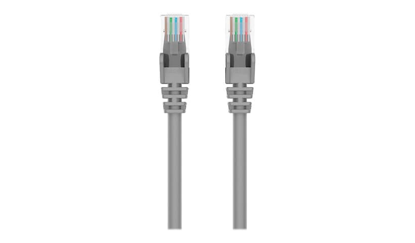 Belkin Cat6 3ft Grey Ethernet Patch Cable, UTP, 24 AWG, Snagless, Molded, RJ45, M/M, 3'