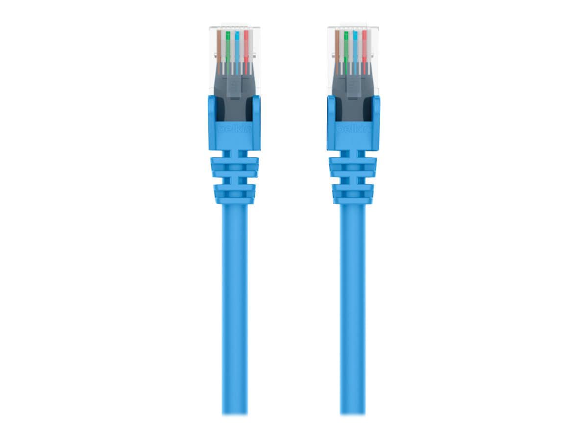 Belkin Cat6 14ft Blue Ethernet Patch Cable, UTP, 24 AWG, Snagless, Molded, RJ45, M/M, 14'