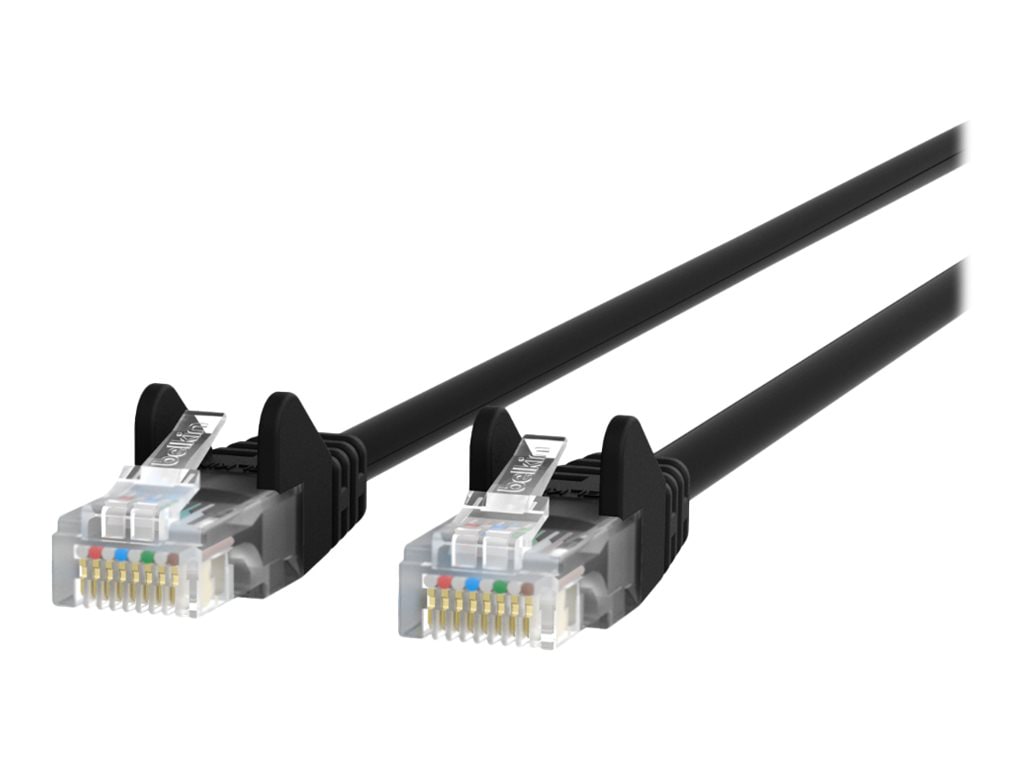 Belkin Cat6 25ft Black Ethernet Patch Cable, UTP, 24 AWG, Snagless, Molded, RJ45, M/M, 25'