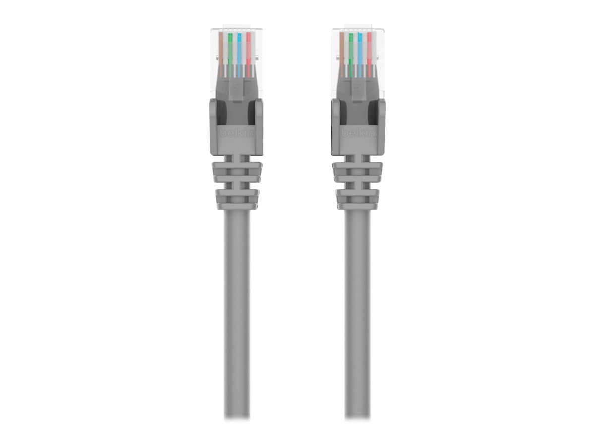 Belkin Cat6 25ft Grey Ethernet Patch Cable, UTP, 24 AWG, Snagless, Molded, RJ45, M/M, 25'
